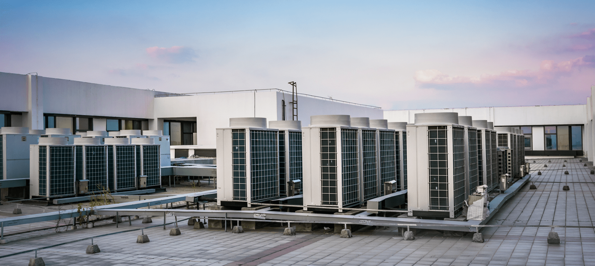 Industrial air conditioning units on roof